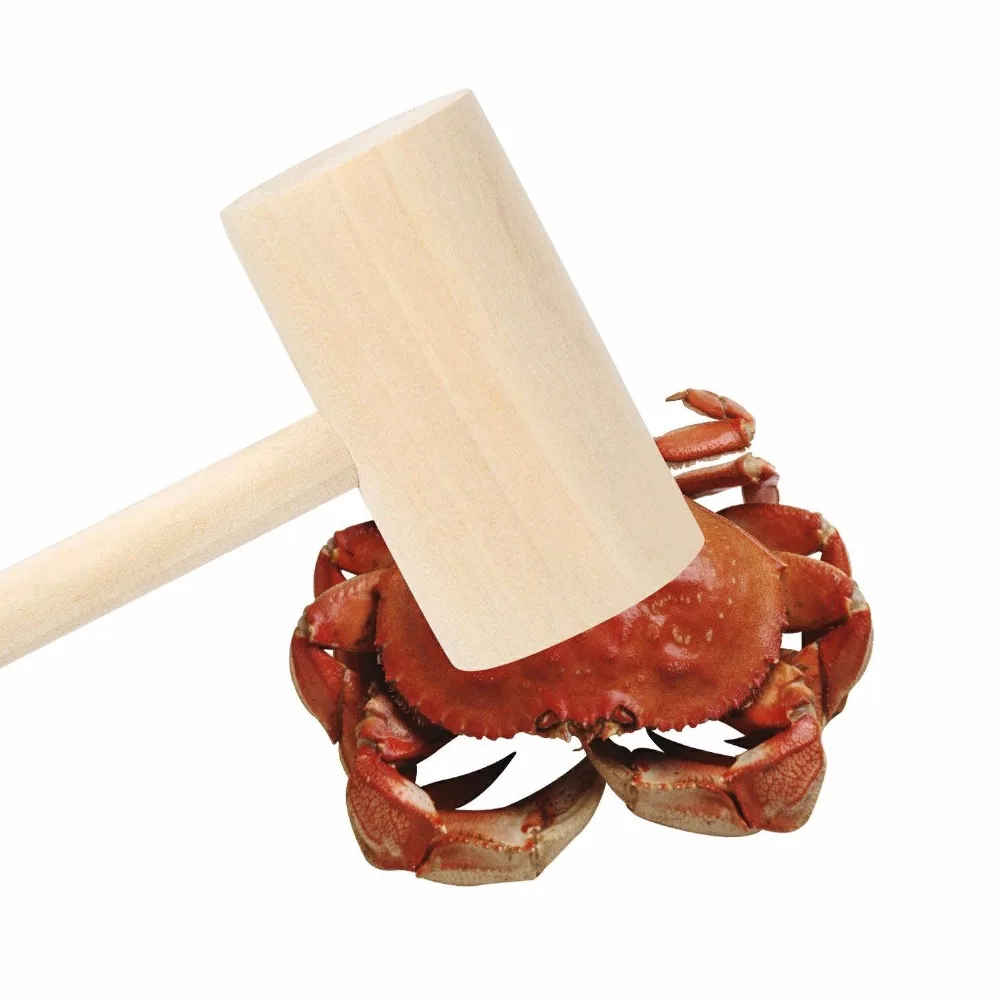 Wooden Crab Mallet Seafood Lobster Shellfish Cracker Hardwood 