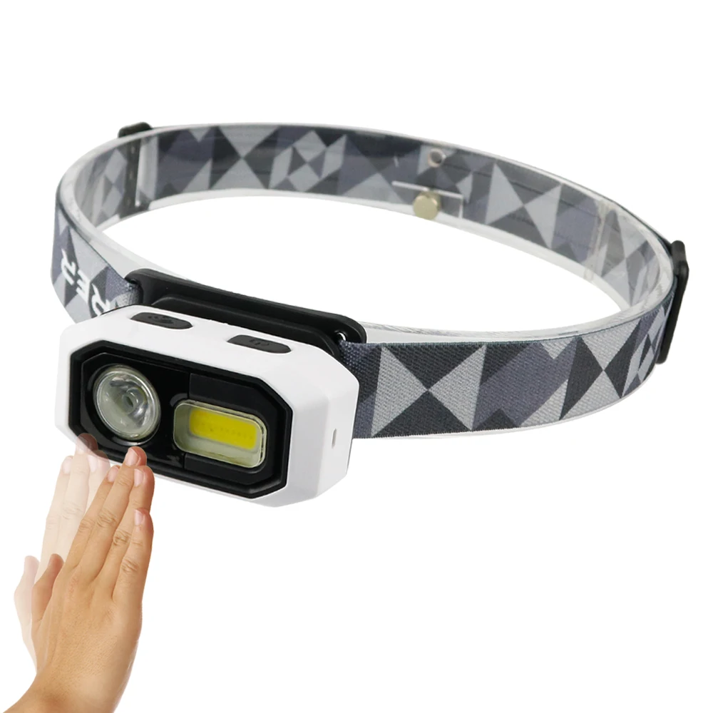 400 lumen sensor LED headlamp usb rechargeable waterproof head torch light