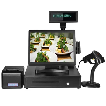 All In One Pos PC Promotion Cashier Register Electronic Point Of Sale Terminal Screen Touch Monitor Epos System