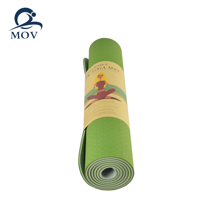 Non Slip Custom logo Print Double Layers Gym 6mm Tpe Yoga Mat