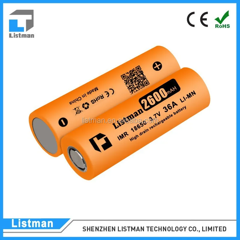 Lt 18650 Battery 3.7v 2600mah 36a Cylindricalリチウムイオン 