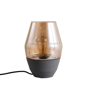 Modern simple Concrete glass Lampshade Simple Table Lamp for Living Room Decoration wholesale