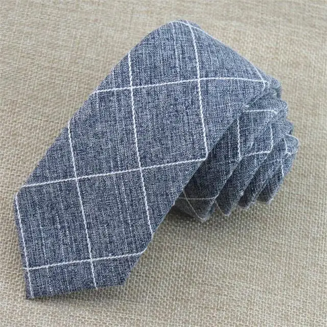 Checked Design Brushed Cotton Men's Tie
