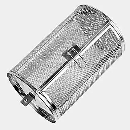 BBQ Charcoal Oven Basket Grill Rotating Heat Resistant Non-Stick Stainless Steel Rotisserie Trays Kit Hexagon Hole Corrosion