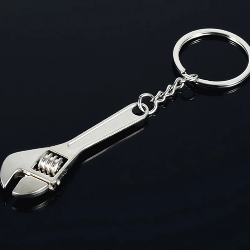 Wrench Adjustable Spanner Tool Shaped Keychain Zinc Alloy 