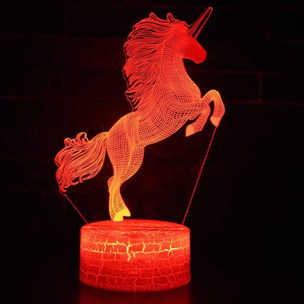 Unicorn Gift Kids Night Light for Christmas - 3D Illusion