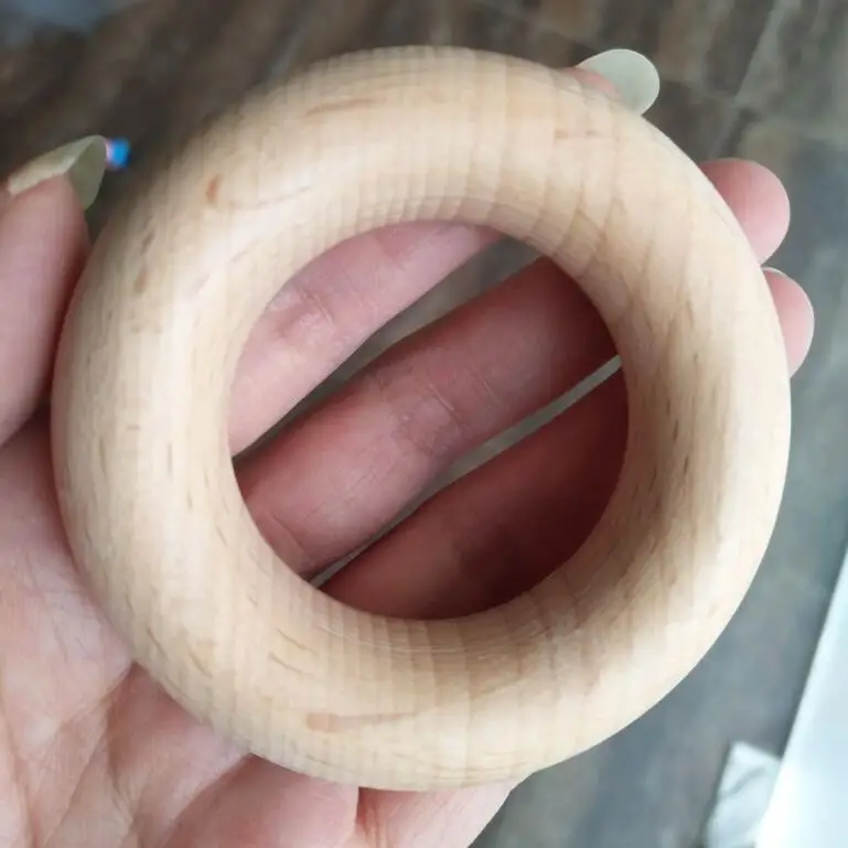 65mm Wood Teething Ring Beech Grade a Quality Teether Natural