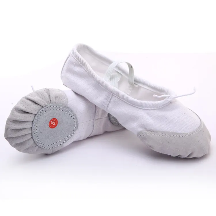 DC7001 Wholesale Chinese Factory Manufacturer Genuine Leather Bottom Baby  Girl Ballerina Dance Canvas Yoga Dancing Ballet Shoes