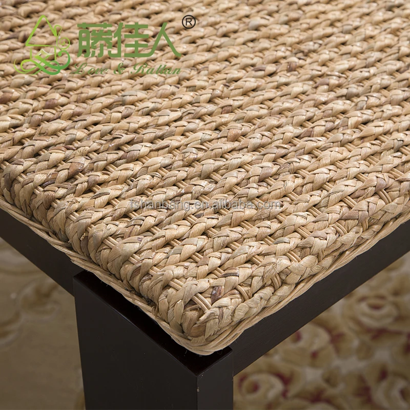 Java Home Living Sunroom Natural Rattan Water Hyacinth Bamboo Dining Table Chairs Set Bali Style Indonesia Furniture
