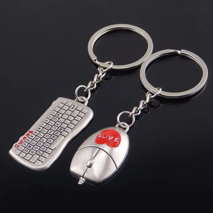 Wholesale Mouse and Keyboard Shaped Metal Key Chain Keyring