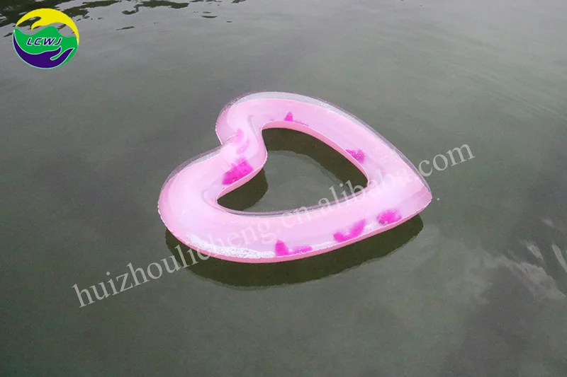 LC Pvc Inflatable Pool Float  clear Feather Ring Water Play Beach Floater Party Toys