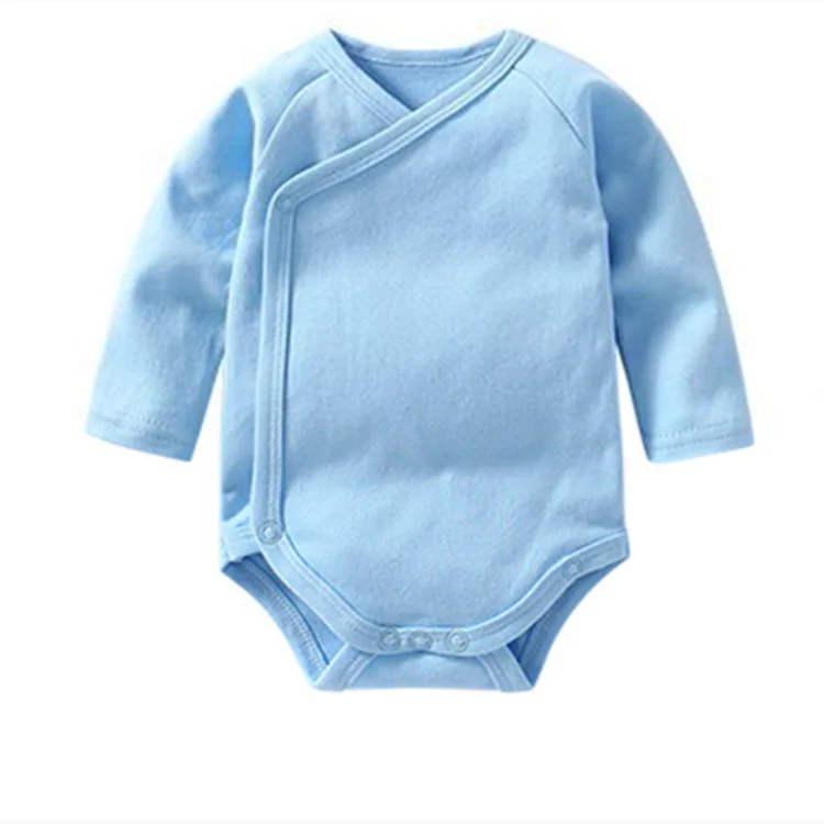 Оригинальный OEM-комбидресс с длинным рукавом, 100% хлопок, боди для новорожденных, боковое открытие, защита живота, детская одежда, комбинезон