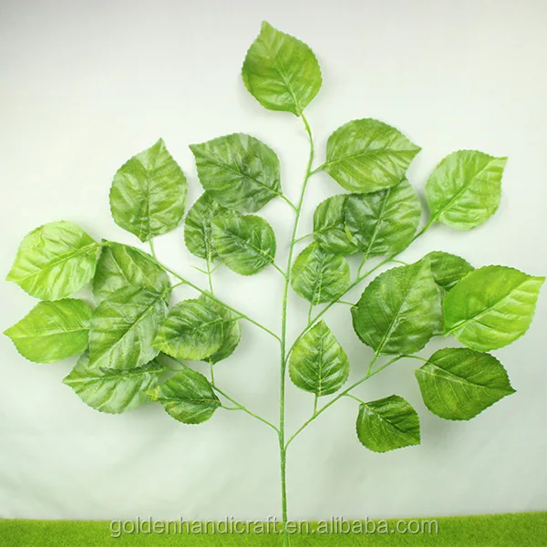 Wholesale Price High Quality Artificial Mango Leaf Green Leaves Wedding Decoration Branches Decoration