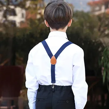 High Quality Toddlers Kids Boys Mens Suspenders - Y Back Adjustable Strong Clips Synthetic Leather Suspenders