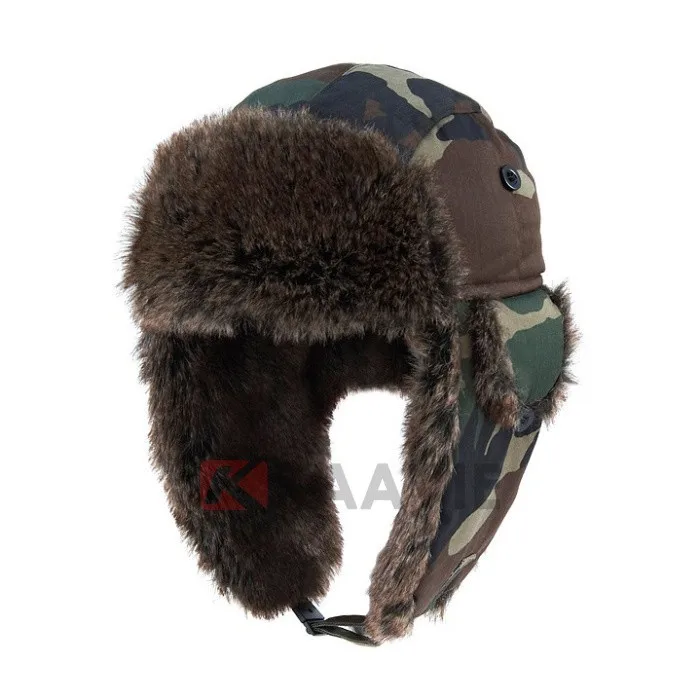 Kids Boy Girl Faux Fur Ear Flaps Aviator Winter Skiing Russian Cap Trooper Hat 