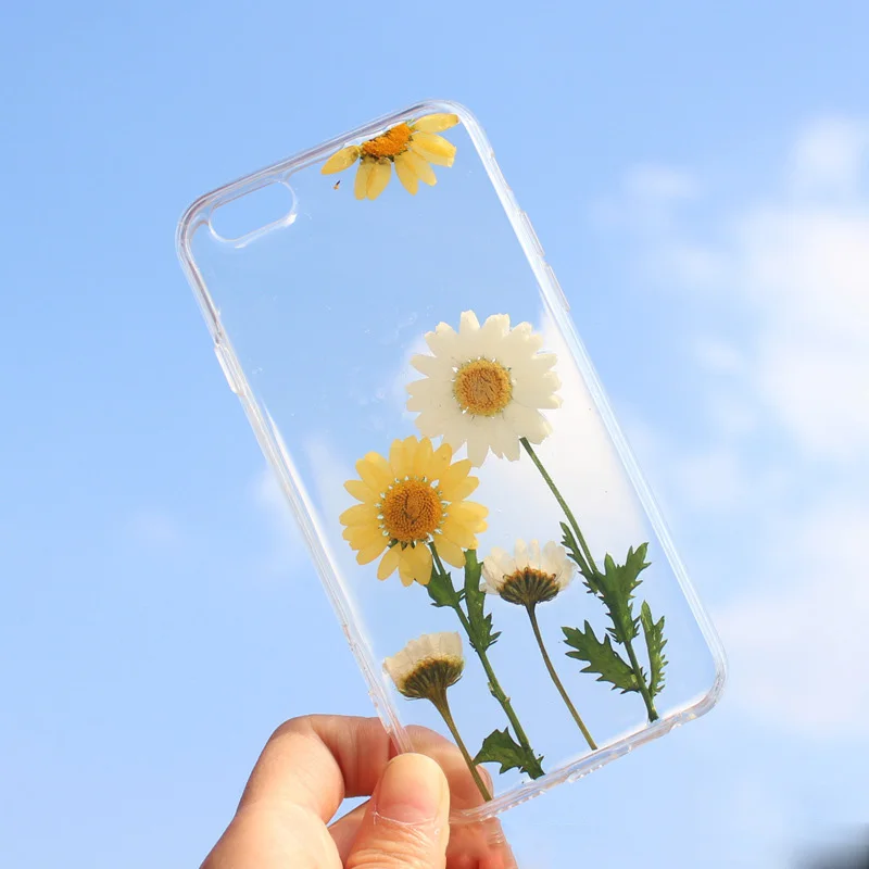 Dried Flowers Phone Case for iPhone Xs Max XR 6 6s 7 8 Plus X Silicon TPU Clear Floral Cover Cases Fundas,C0213-,for iPhone X XS 
