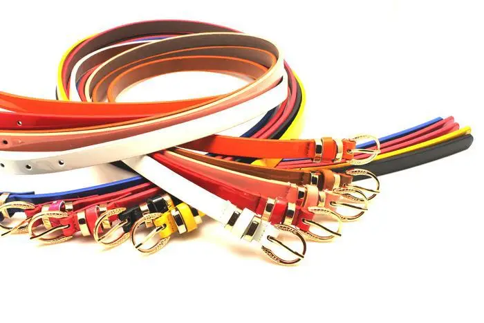 
 Handmade Band Lady Candy Color Thin Patent Leather Belt/Women Waist Strap  