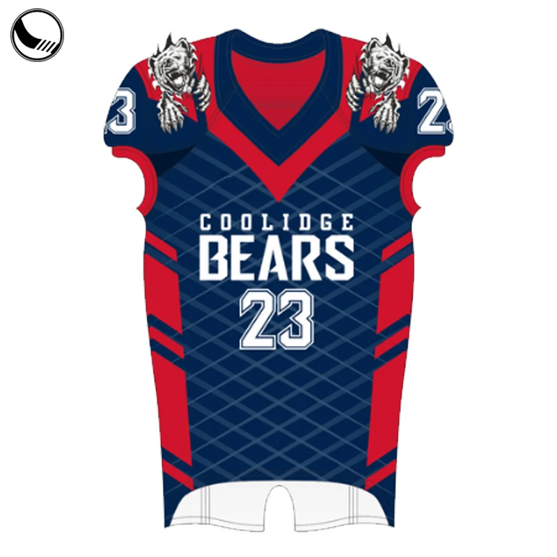 Professional Digital Printing Navy Blue Football Jersey