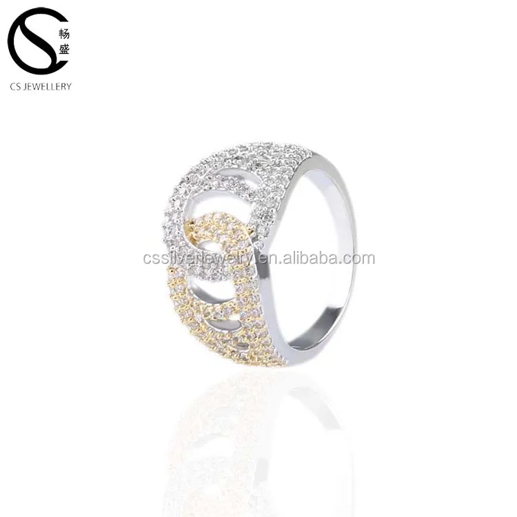 Costume 925 Sterling Silver Rings White Cubic Zirconia party ladies Ring