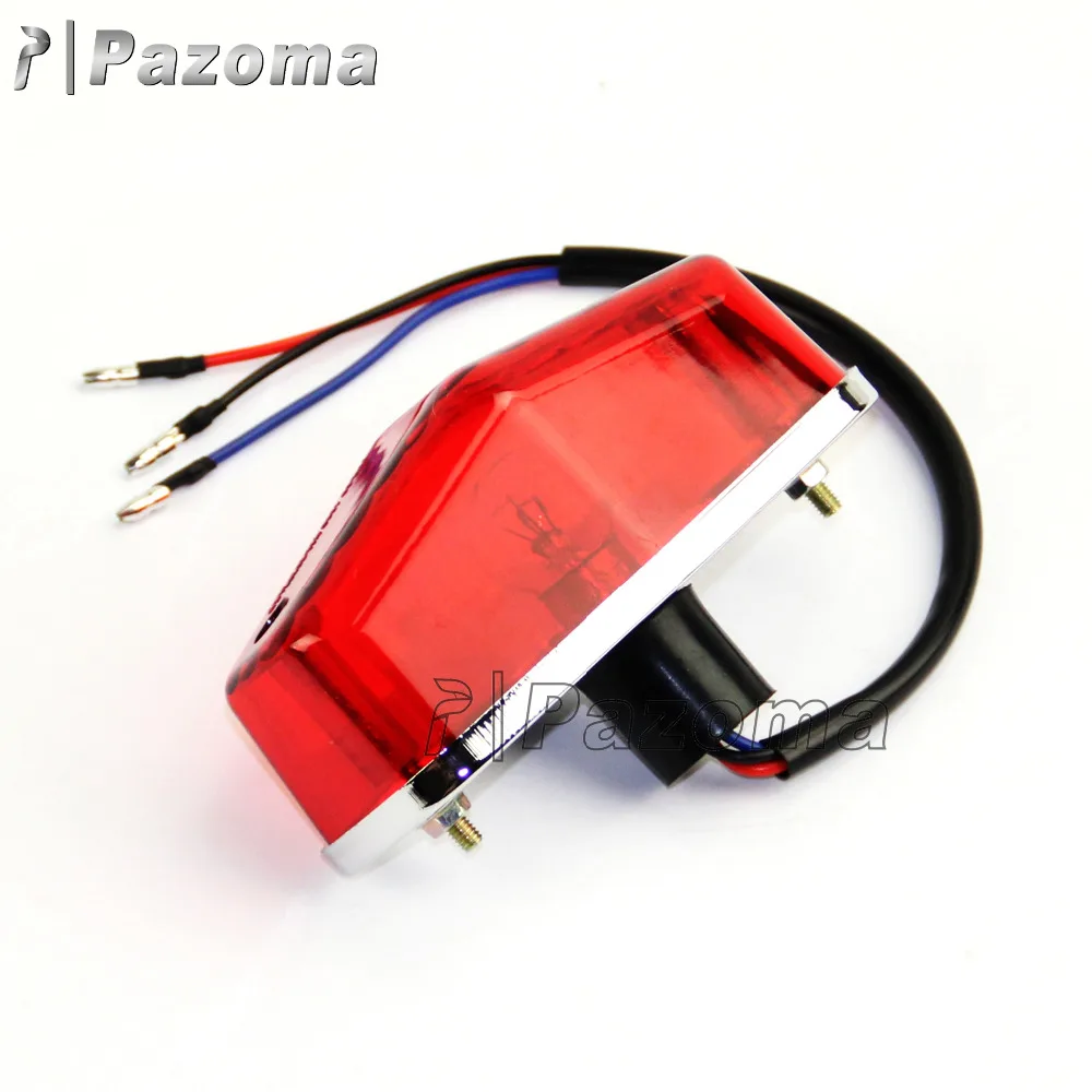 Hot Selling Pazoma Universal Lucas Type Motorcycle Tail Light Rear Brake Light Replacement Red Lens Assembly