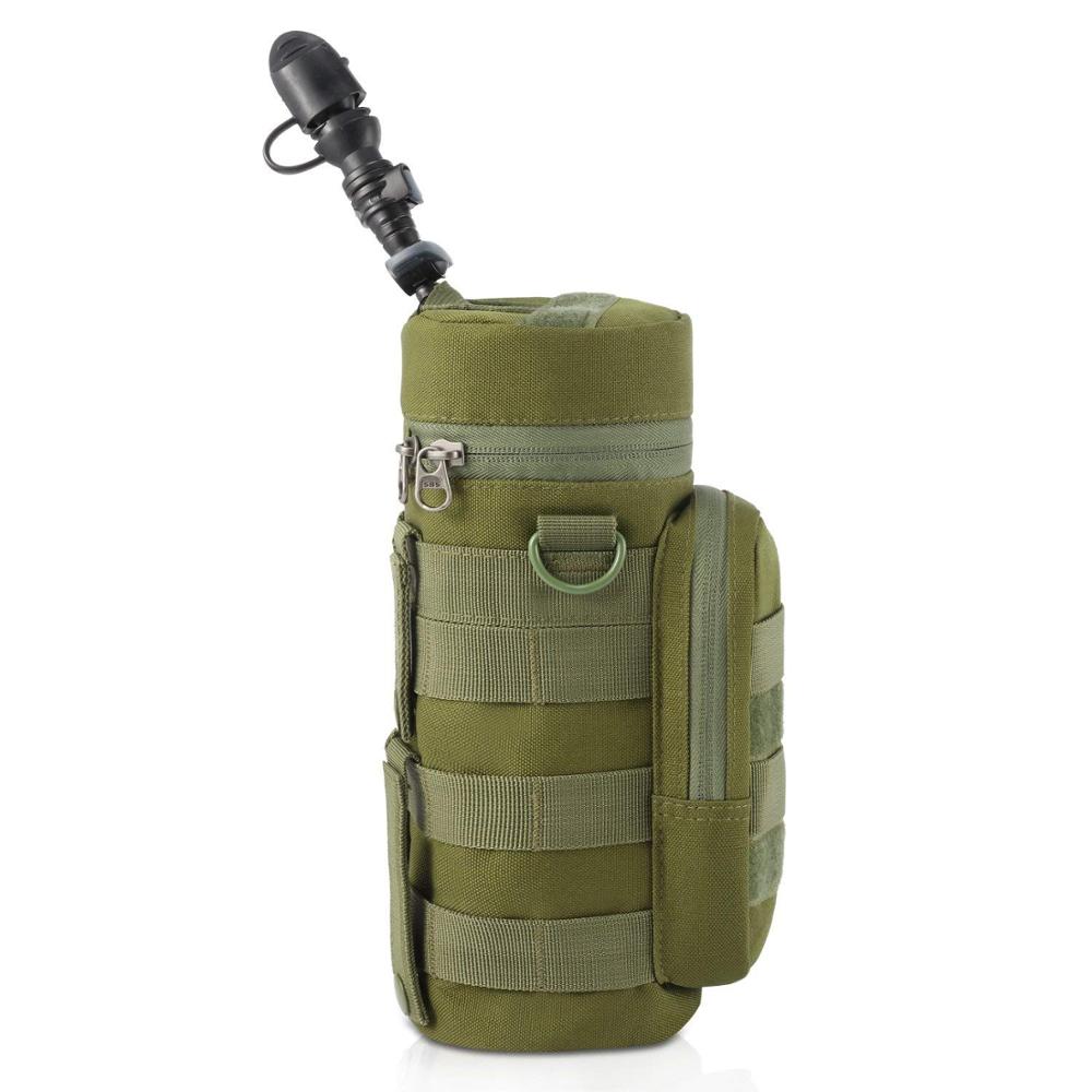 
 Оливковый Тактический мягкий чехол для бутылки с водой H2O, сумка для воды с сумкой для аксессуаров  