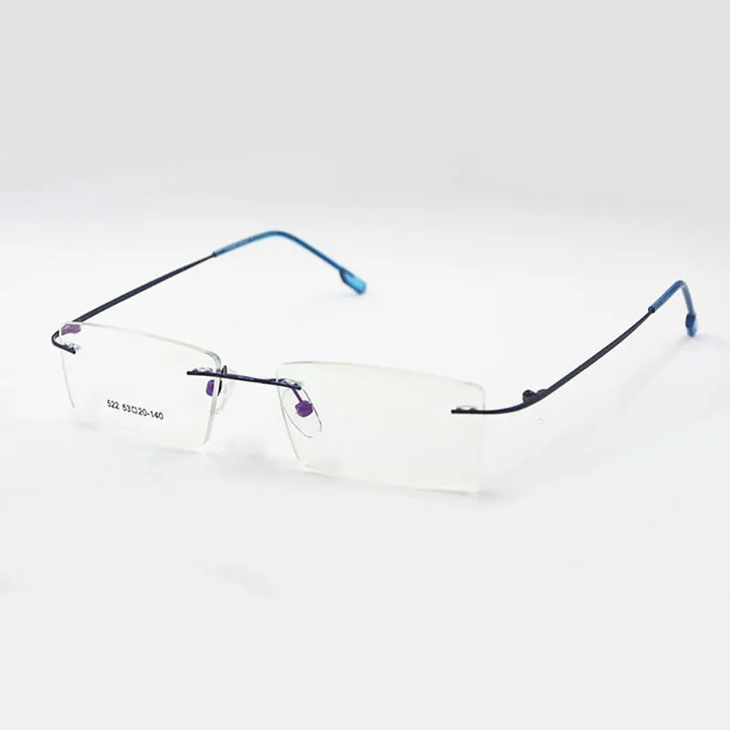 Titanium Memory Flexible Rimless Frame Eyeglasses Optical Prescription Glasses for Women and Men Frame Shape Custom Glasses