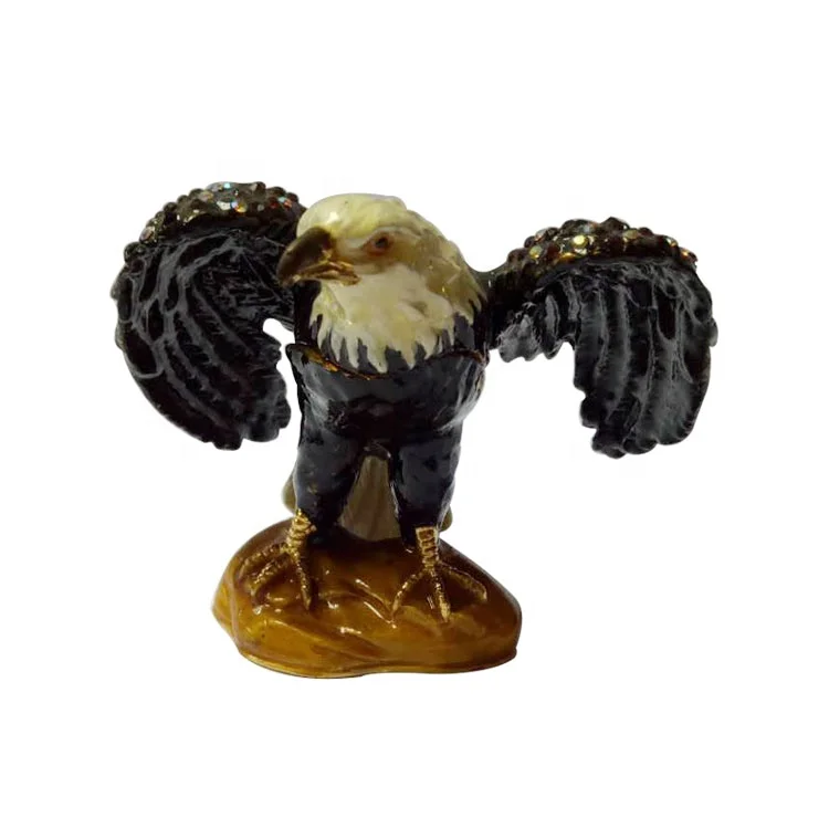 High-quality Ornament Inlaid with Rhinestone Jewelry Box Crafts Fierce Wingswing Eagle