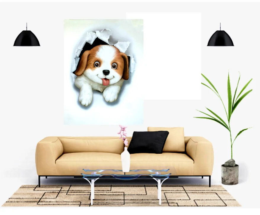 3d Adhesivos Pegatinas Pared Agujero Vista Perro Calcomanias Arte Extraible Pegatinas Para Cuarto De Bano De La Habitacion De Ninos Nevera Decoracion Buy Pegatina De Pared 3d Calcomanias De Perro Con Vista De