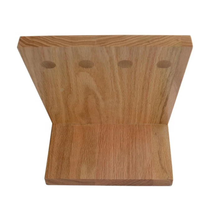 2024 индивидуальный логотип лидер продаж Твердый Дубовый магнитный держатель для ножей экологически чистый деревянный блок 4