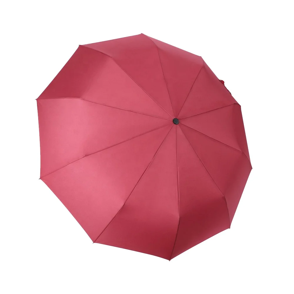 190T Pongee Folding Umbrella Automatic Strong Windproof with 10 Ribs Gift Umbrella Sun Rain Umbrellas for Uv protection