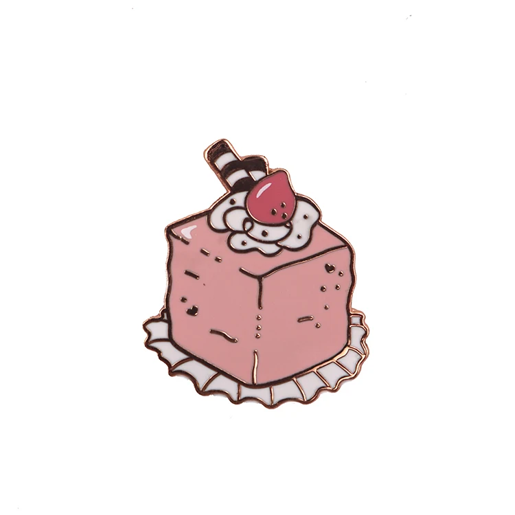 Enamel Pins Custom  Colorful Cake Shaped Custom Badges Pin Enamel with Gold Plating Custom Pins