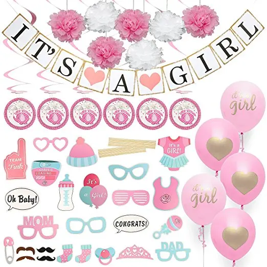 Baby Shower It S A Girl Banner Balloons Photo Booth Props Elephant Theme Swirl Girl Birthday Baby Shower Decoration Buy Birthday Baby Shower Decoration Girl Birthday Baby Shower Decoration Baby Shower Decorations And Favors