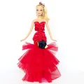 Combine shipping 2014 Evening Party Wedding Deep Red Dress Flower Lace Satin Gown Princess Outfit