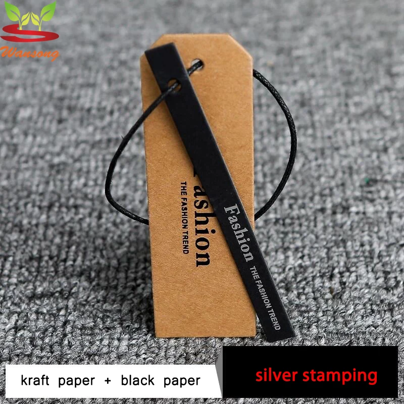 Бирка для платья из крафт-бумаги с индивидуальным принтом, бирка для одежды, бирки для джинсов с вашим собственным логотипом