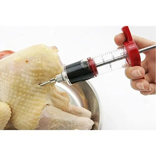 Meat Injector. Food Flavor Injection Syringe for Smoked BBQ Marinades ...