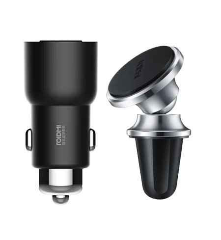 Глобальная версия Xiaomi Roidmi 3S Автомобильное зарядное устройство музыка 4,2 USB зарядное устройство с двумя портами Android iOS Совместимость автомобильного зарядного устройства