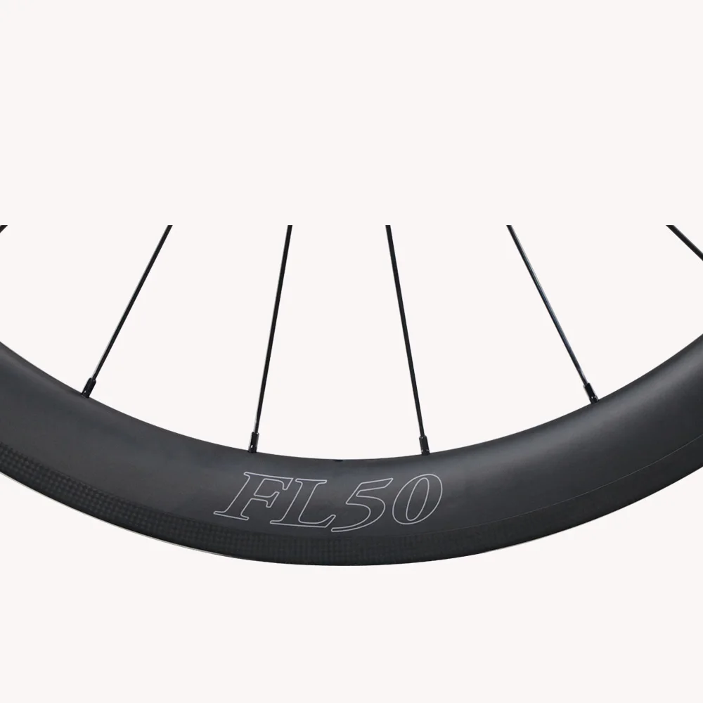 700C ICAN Carbon Wheels 50mm Clincher Carbon Road Bike Wheels with Super  Light Carbon Rims 25mm Width Tubeless Ready Rims - Main Image
