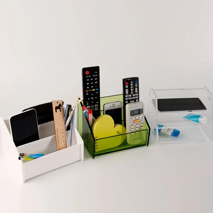 Acrylic Desktop Remote Control Phone Storage Organizer Box