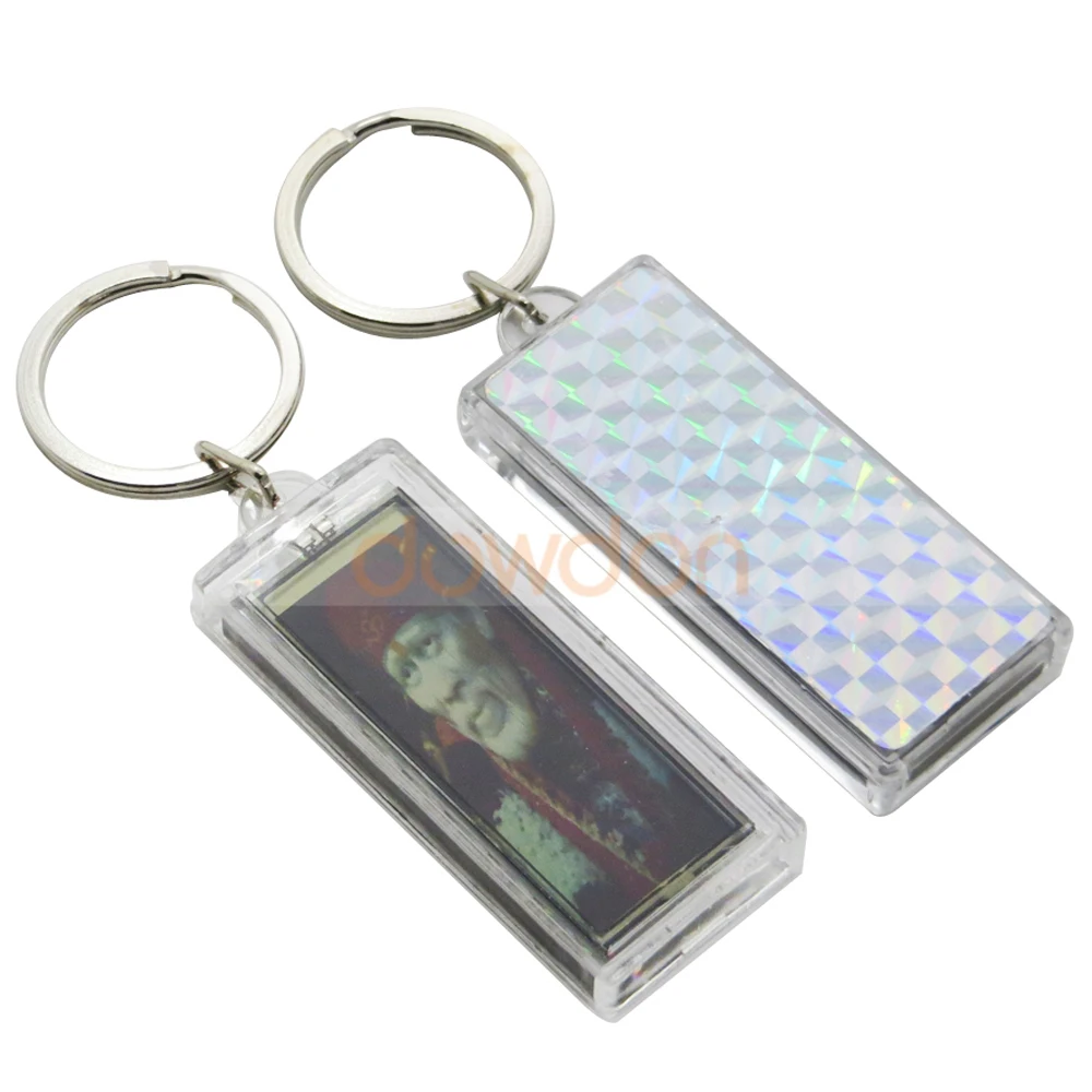 Solar Powered Acrylic Blinking Key Chain - 2.6 Inches Long With Ring, Custom Expression Design