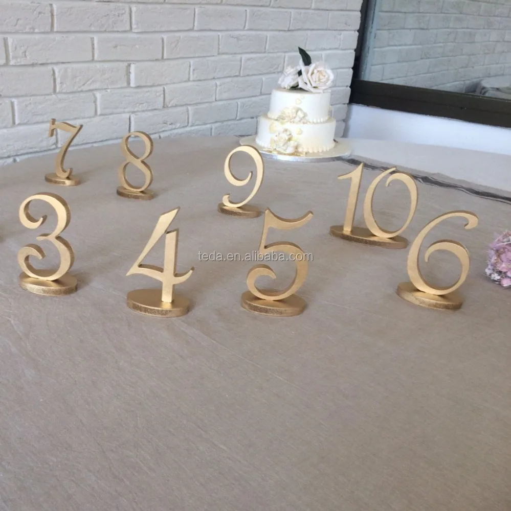 Wedding Table Numbers Gold