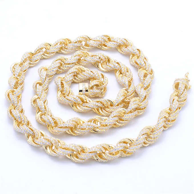 Chain Iced Out,18k Plated Gold Chain 