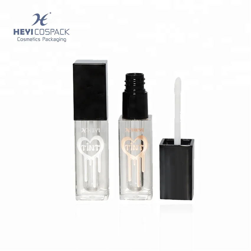 High quality clear plastic empty square lipgloss tubes
