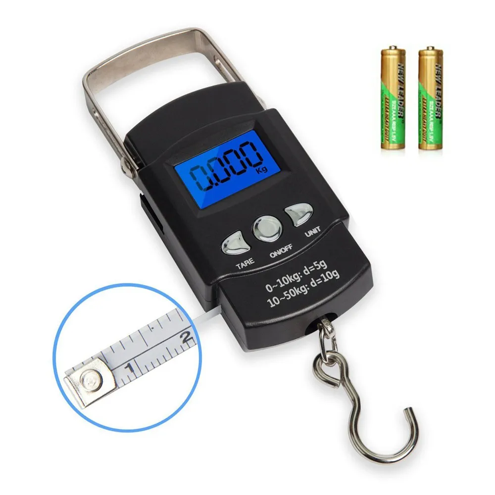 Digital Fish Scale Portable Luggage Weight Scales Electronic Hanging Hook LCD US for sale online 