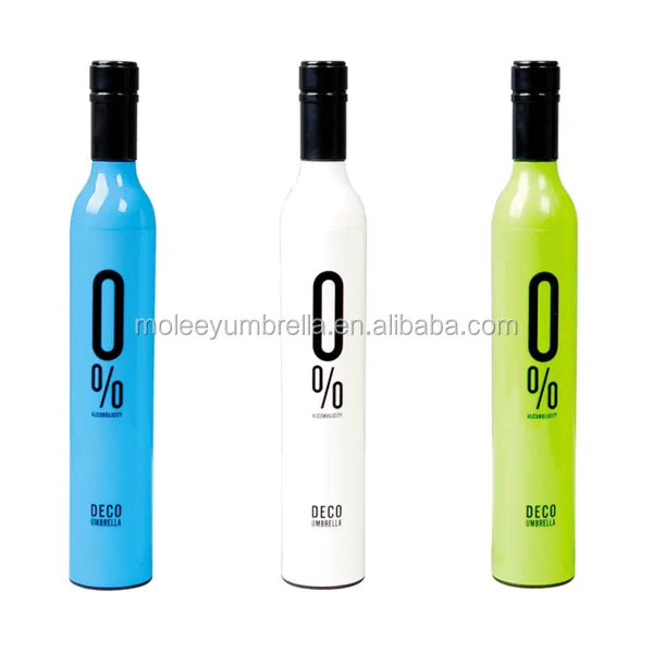 Customized Deco Cap Cheap Promotional Rose Perfume Wine Bottle Shape Umbrella in Small Quantity