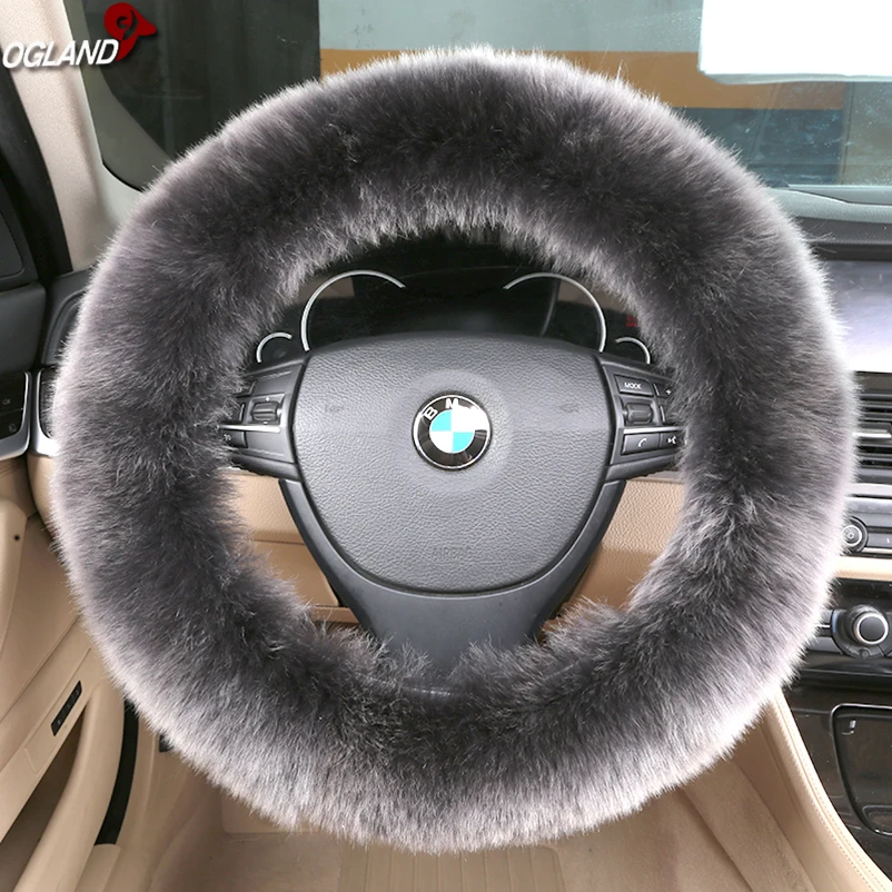 Soft And Warm 100% New Zealand Wool Fluffy Steering Wheel Cover