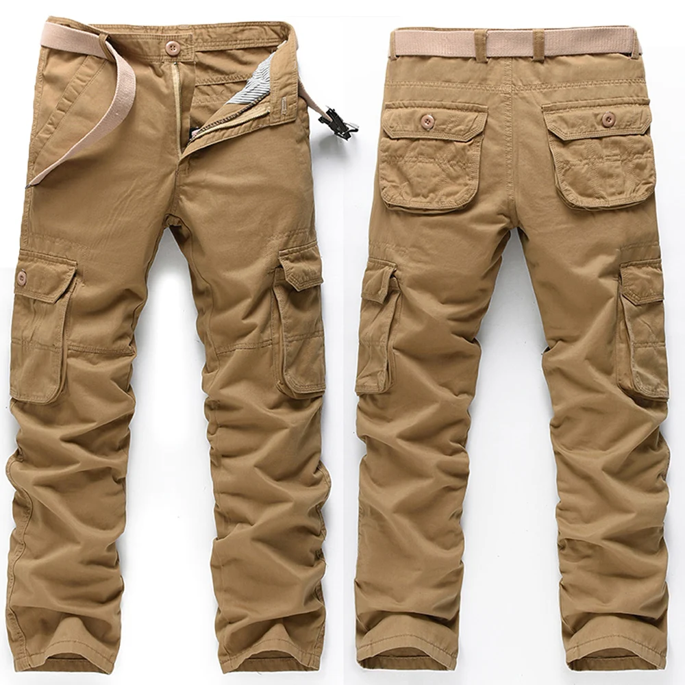 Solid Cotton Mens Casual Cargo Pant Tapered Fit Mid Rise Ankle Length  MultiPocket Stretchable Cargos