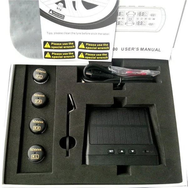 TP400 авто tpms контроля давления в шинах легко установить автомобиль солнечной энергии