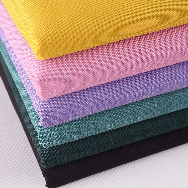 
 Custom cationic waterproof flexible polyester faux linen craft fabric for tent  