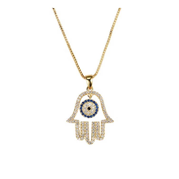 925 Silver Blue Sapphire Hamsa Choker 