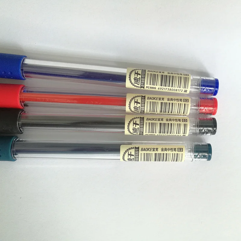 Новые, быстро сохнут, гелевую ручку 4 вида цветов, цвета: черный, синий, красный; Синий-обратная сторона ручек молочного цвета с резиновой ручкой